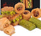 Bitesize Turkish Pistachio Baklava Assortment - Handmade Dessert Pastry - 12 pcs. Kosher certified.